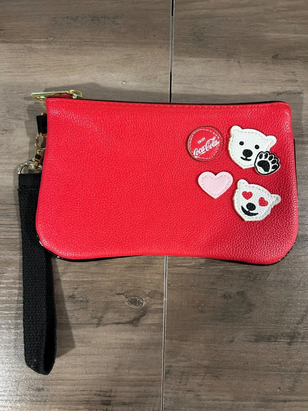 Official Coke wristlet! Coke/ Bears with removable wrist strap